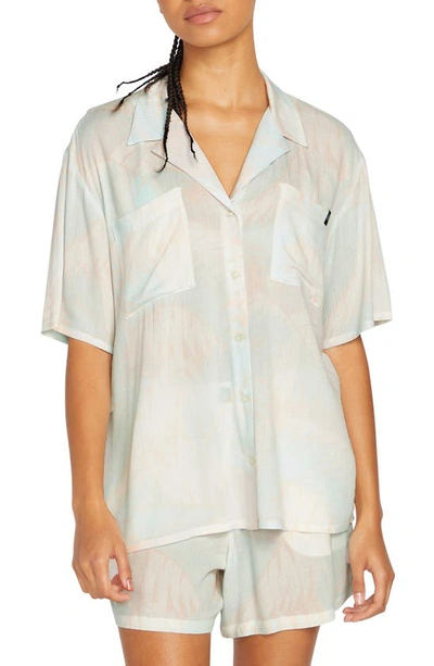 Volcom Palmy Nites Oversize Button-up Shirt In Melon