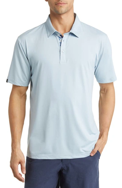 Swannies James Solid Stretch Golf Polo In Sky Heather