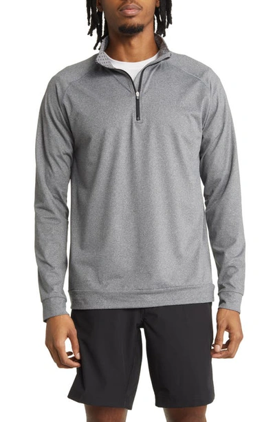 Swannies Graham Quarter Zip Golf Pullover In Heather Charcoal-black