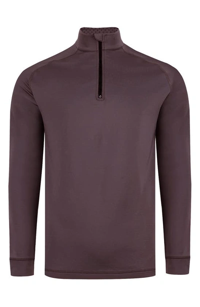 Swannies Graham Quarter Zip Golf Pullover In Maroon Heather