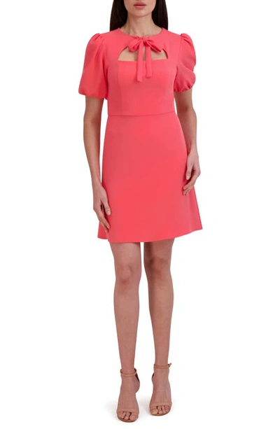 Julia Jordan Tie Neck Sheath Dress In Coral