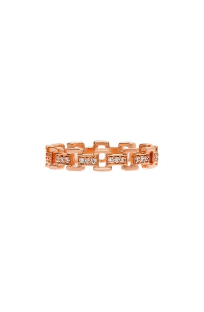 Sethi Couture Cesta Diamond Link Ring In 18k Rg