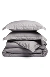 Boll & Branch Percale Hemmed 300 Thread Count Duvet Cover & Shams Set In Stone