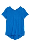 Zella Girl Kids' Crossback Cutout T-shirt In Blue Nautical