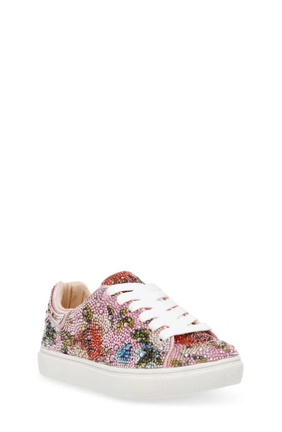 Betsey Johnson Kids' Sidny Crystal Trainer In Floral Multi