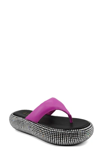 Zigi Dellah Platform Flip Flop In Fuchsia