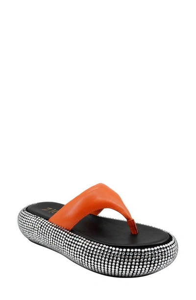 Zigi Dellah Platform Flip Flop In Orange