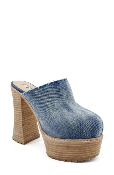 Zigi Fina Platform Clog In Blue Denim