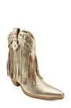 Zigi Finlandia Fringe Western Boot In Gold
