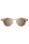 Raen Zelti 49mm Mirrored Small Round Sunglasses In Dawn/ Mink Gradient Mirror