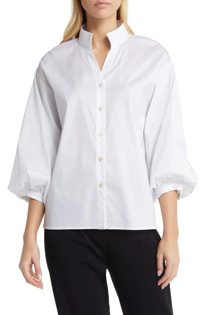 Misook Poplin Blouse In White