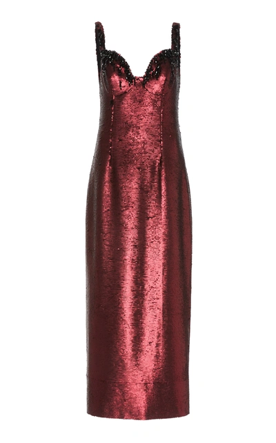emilia wickstead sequin dress Josiah Dress in Black Paillette Sequins