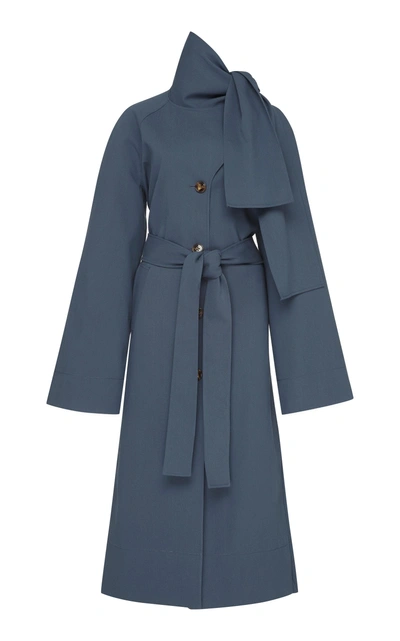 Rejina Pyo Riley Neck Tie Trench Coat In Blue | ModeSens