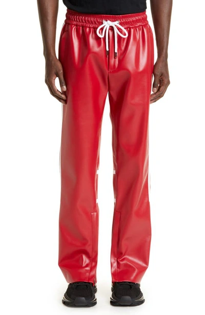 Dolce Gabbana Faux Leather Jogging Pants In Red ModeSens