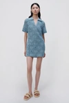 Jonathan Simkhai Gabrielle Crochet Coverup Shirt Dress In Celeste Blue