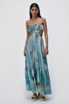 Simkhai Shailene Marble Print Coverup Maxi In Laguna Marble