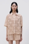 Simkhai Parson Crochet Coverup Shirt In Dune