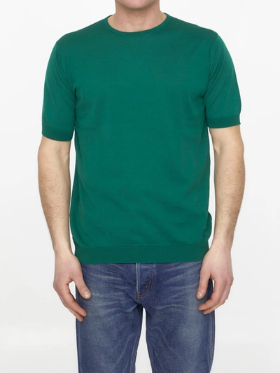 John Smedley Emerald Green Cotton Jumper