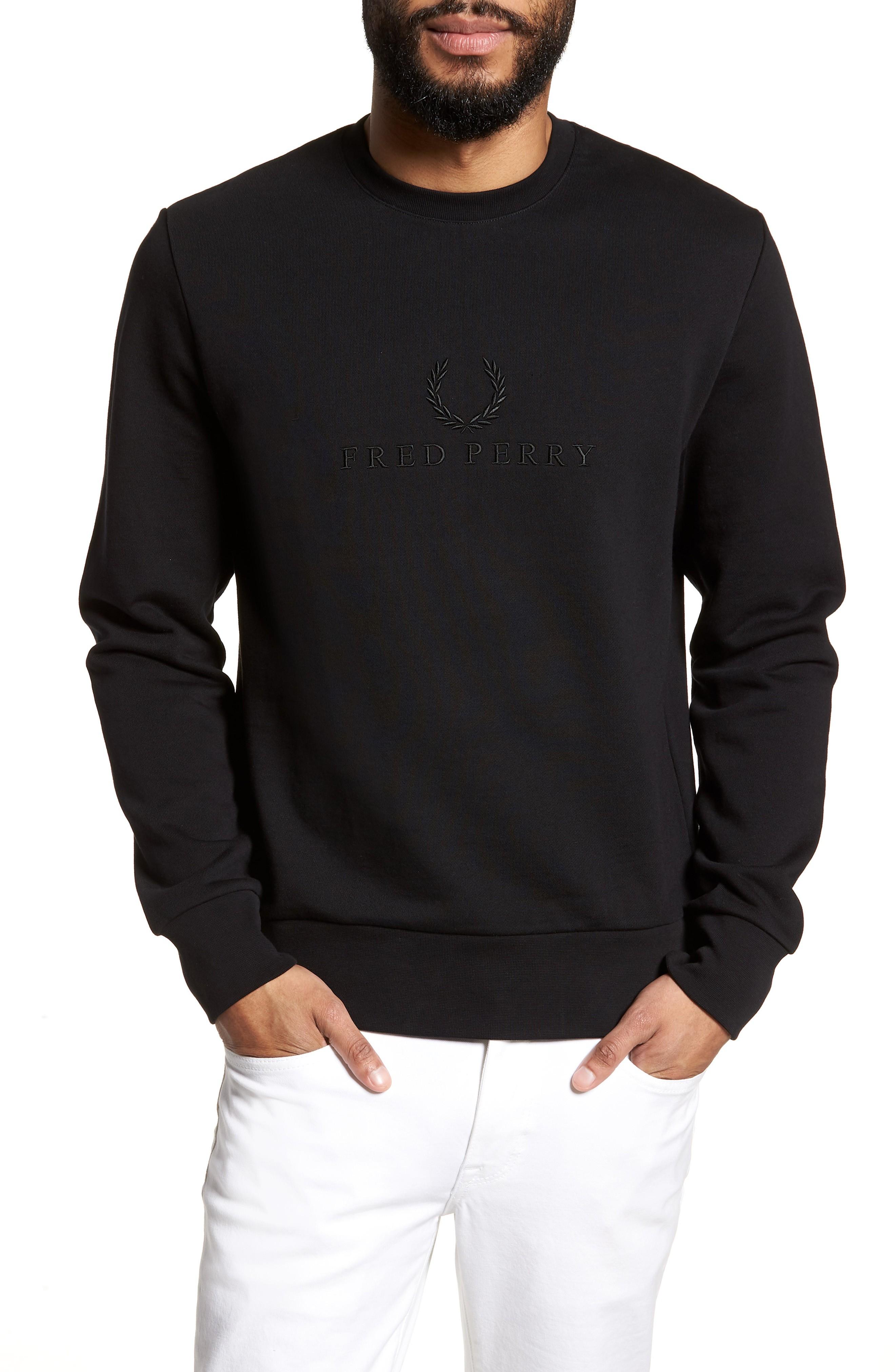 fred perry tonal embroidered sweatshirt