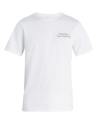 Saturdays Surf Nyc Miller Cotton-jersey T-shirt In White