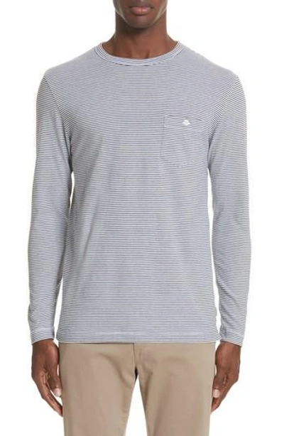 Todd Snyder Stripe Long Sleeve T-shirt In Navy
