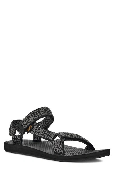 Teva Original Universal Brand-tab Recycled-plastic Sandals In Etching Black