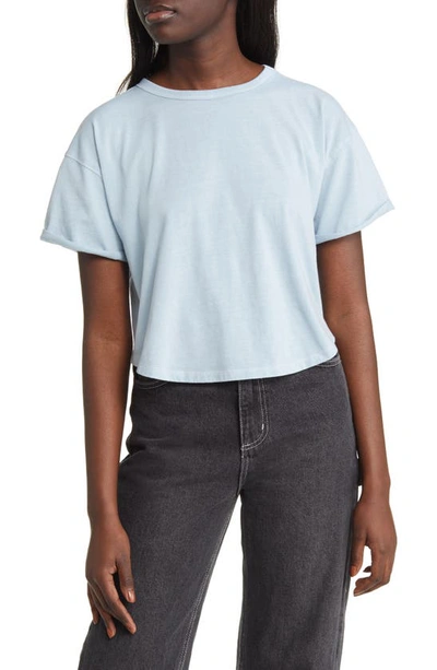 Bp. Washed Short Sleeve Crop T-shirt In Blue Skyride