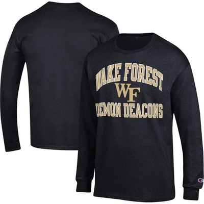 Champion Black Wake Forest Demon Deacons High Motor Long Sleeve T-shirt