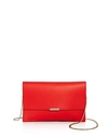 Loeffler Randall Leather Envelope Clutch In Persimmon Red/gold