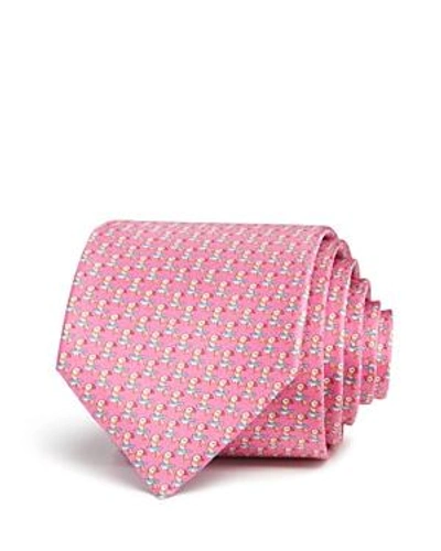 Ferragamo Toucans Classic Tie In Pink