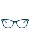 Ray Ban 53mm Optical Glasses In Transparent Green