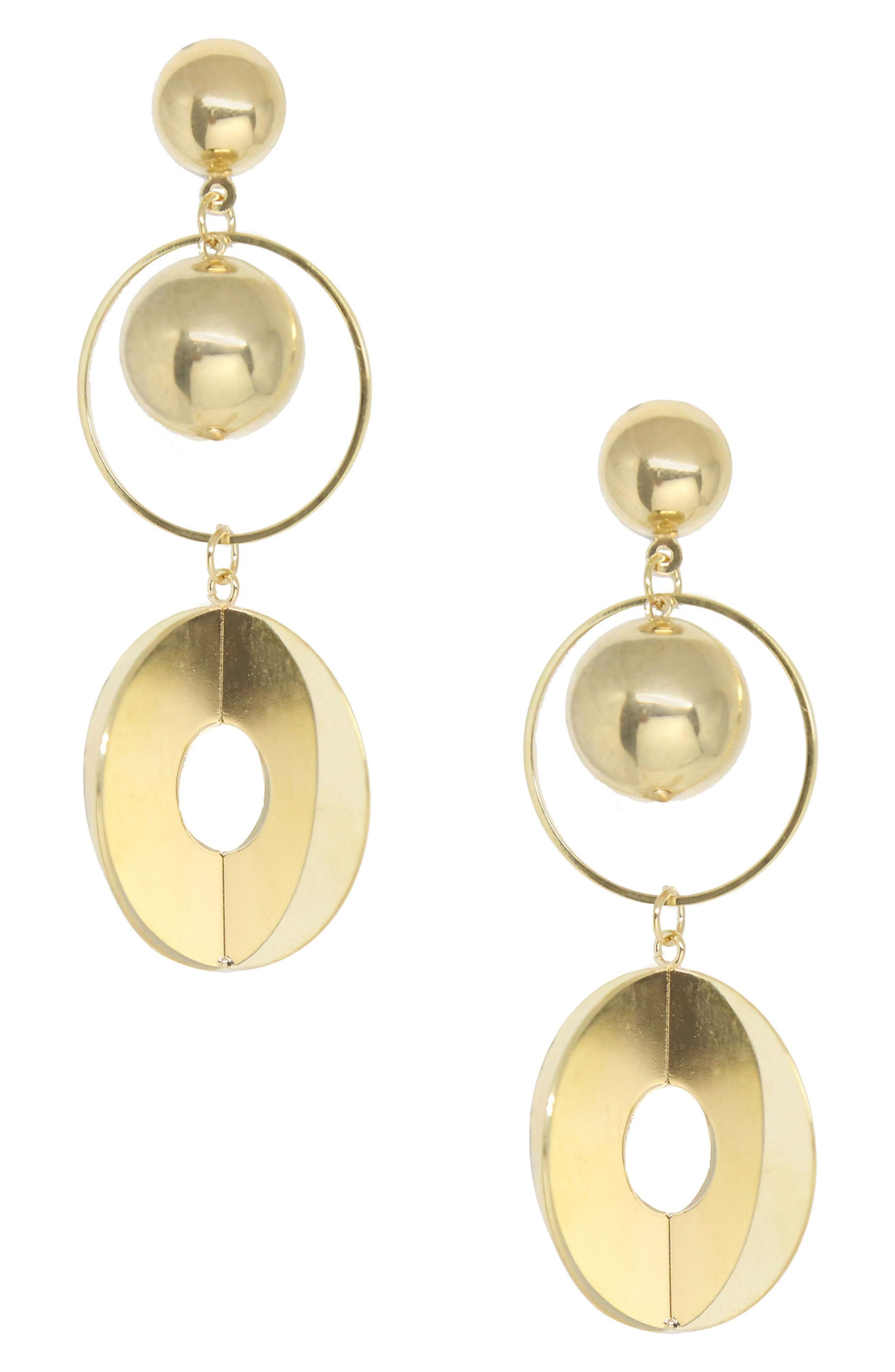 Ettika Gold Sphere Drop Earrings ModeSens