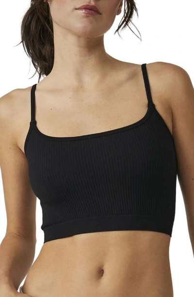 Free People Intimately Fp Xyz Ribbed Longline Bralette In Black