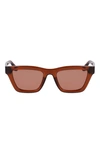 Victoria Beckham 52mm Rectangular Sunglasses In Brown