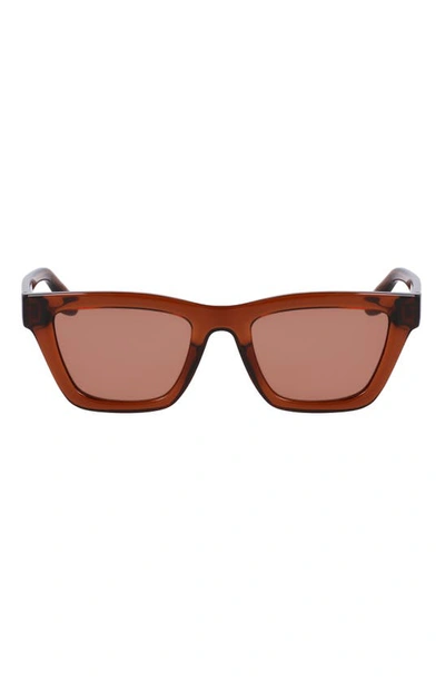 Victoria Beckham 52mm Rectangular Sunglasses In Brown