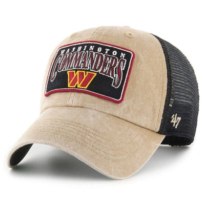 47 ' Khaki Washington Commanders Dial Trucker Clean Up Adjustable Hat