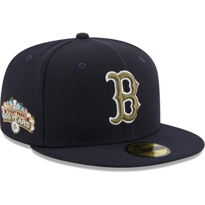 New Era Navy Boston Red Sox 100 Years Spring Training Botanical 59fifty Fitted Hat