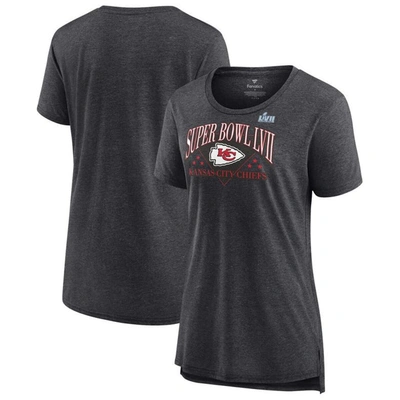 Fanatics Branded Heather Charcoal Kansas City Chiefs Super Bowl Lvii Strategy Tri-blend T-shirt
