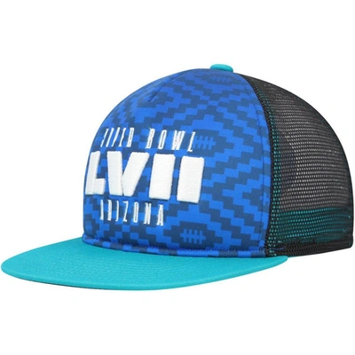Outerstuff Kids' Youth Blue/aqua Super Bowl Lvii Foam Front Trucker Snapback Hat