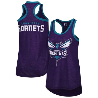 G-iii 4her By Carl Banks Purple Charlotte Hornets Showdown Scoop-neck Racerback Tank Top