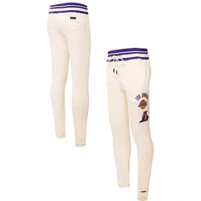 Pro Standard Cream Los Angeles Lakers Retro Classic Fleece Sweatpants