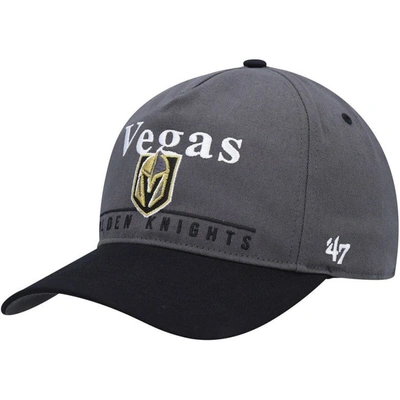 47 ' Charcoal/black Vegas Golden Knights Super Hitch Adjustable Snapback Hat