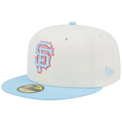 New Era Men's  White And Light Blue San Francisco Giants Spring Color Two-tone 59fifty Fitted Hat In White,light Blue