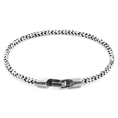 Anchor & Crew White Noir Talbot Silver And Rope Bracelet