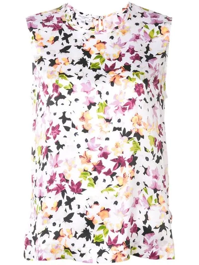 Equipment Layla Floral Silk Top In Bright White Multi Floral