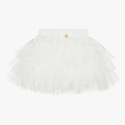 Angel's Face Kids' Girls White Lace & Tulle Skirt