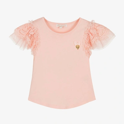 Angel's Face Kids' Girls Pink Lace Sleeve Top