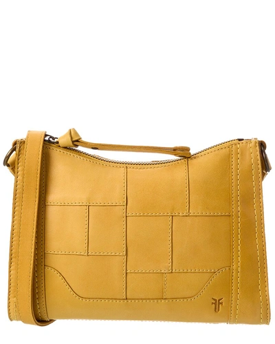 Frye Melissa Zip Leather Crossbody In Yellow