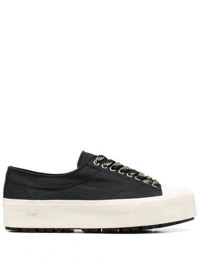 Oamc Chunky Canvas Sneakers In Black