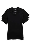 Nordstrom Rack Stretch Cotton Regular Fit Crew Neck Undershirt In Black